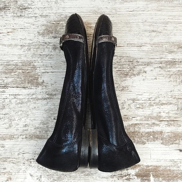 🟦Sz 36/6 AGL Attilio Giusti Leombruni Midnight Blue Shimmer Flats - Picture 13 of 16